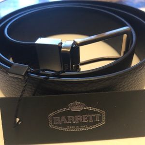 Authentic BARRETT Italy leather Belt- Black 44”